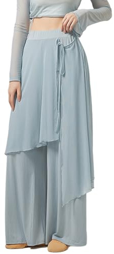 SiiRoh Balettbyxor, dam, gymnastikleggings, dam, moderna dansbyxor, raka ben, byxor, vida ben, dansbyxor, leggings, yogabyxor, dans, blå, L