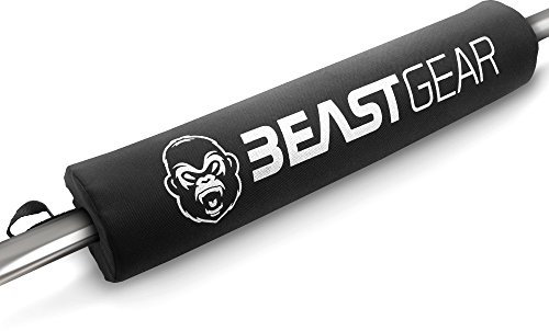 Manchon à Squat Beast Gear - Coussin de Protection pour Barre d’Haltères – Barbell Pad en Mousse avec Fermeture. Protège Epaules, Cou, Dos et Hanches lors des Exercices de Squat/Hip Thrusts