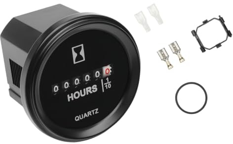 Runleader RL-HM009 Contatore Ore Meccanico AC/DC 8V-80V IP67 con Staffa | Staffa di Montaggio Inclusa per Installazione Veloce e Sicura. Per Tosaerba, Trattori, Generatori, Golf Cart, Motori Barca
