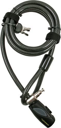 Stanley Family Key Cable Fahrradschloss extra lang, 12 mm x 2400 mm, 3 Schlüssel, S741-163, Kabelschloss mit Schlüssel, Fahrradschloss mit Schlüssel für 2 Fahrräder, Schwars, Schwars