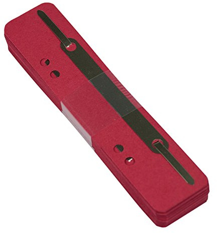 Heftstreifen kurz, Recycling-Karton, rot, Metalldeckleiste, 200 Stück