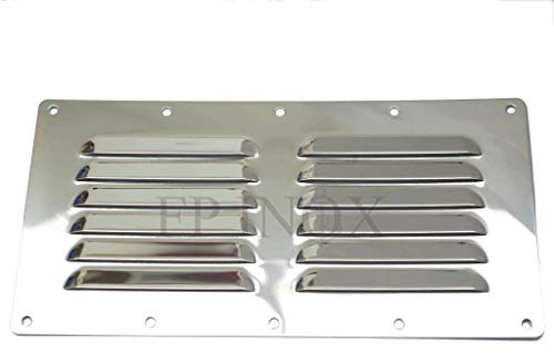FP INOX Rejilla de Acero Inoxidable 230 mm x 115 mm Acero Inoxidable A2 Rejilla ventilación