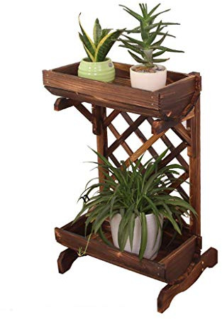 Supporto per piante in legno per interni ed esterni, scaffale in vaso, scaletta, mensola da giardino, patio, organizer rustico, mensole decorative