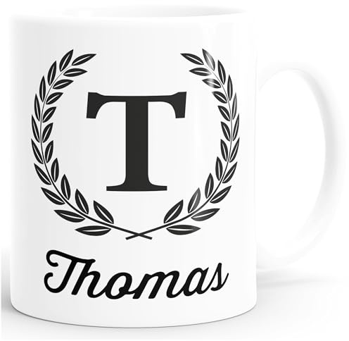 SpecialMe® Namenstasse personalisierte Kaffee-Tasse mit Namen Buchstabe persönliche Geschenke für Männer Bürotasse Weiss Keramik-Tasse