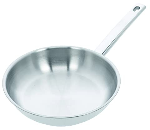 demeyere Classico 3 Hochwertige Bratpfanne fuer Induktion und alle anderen Herdarten, Induktionpfanne aus Edelstahl mit Aluminiumkern, 10 Jahre Qualitaets-Garantie, 28 cm gross