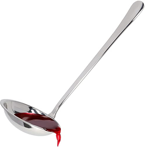 KADAX universale Suppenkelle aus Edelstahl, Kochkelle mit bequemem Griff, Küchenkelle, Suppenlöffel, Schöpflöffel, Schöpfkelle, Soßenlöffel (L: 25,4cm, Silber)