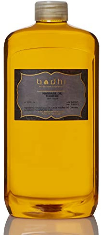 Bodhi® Massageöl KURKUMA 1 L Premium-Qualität für Profis/mit ätherische Öl, für Detox-Massage, mit Kokosnuss- und Reisöl/Vegan & 100% natürlich