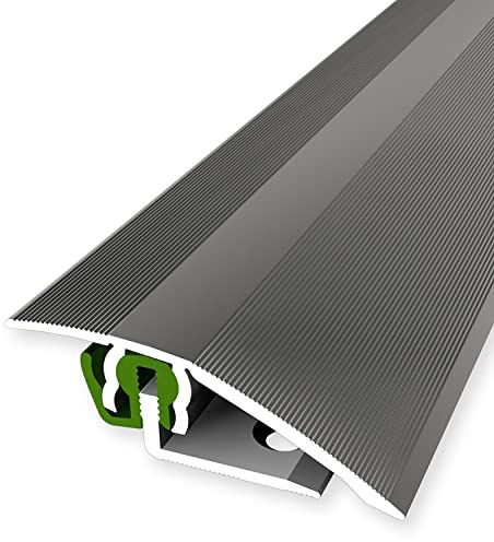 PROVISTON | Übergangsprofil | Parkettprofil | Breite: 51 mm | Höhenausgleich: 3-23 mm | Länge: 900 mm | Aluminiumprofil | Edelstahloptik | 1 Stück