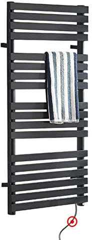 KLZUOPT Scaldasalviette Scaldasalviette Elettrico, Scaldasalviette Termoarredo Nero Scaletta Piatta Montata A Parete per Bagno Elegante (Size : B2 Right Plug-in Power 55×98Cm) (C2 Right Plug)