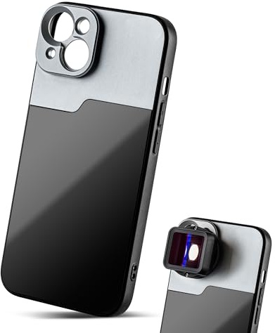 MOJOGEAR Étui d'objectif 17 mm pour iPhone 13 - Filetage pour objectif macro, téléobjectif, objectif anamorphique ou adaptateur DOF - Coque robuste - Noir/Gris