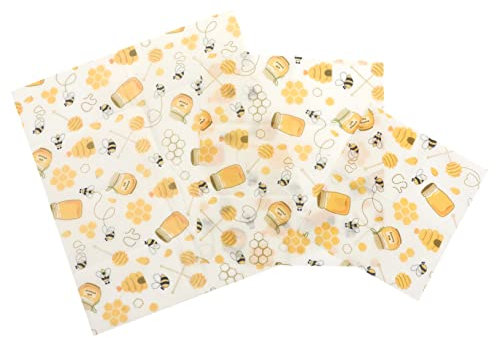 Abaodam 3pcs Beeswax Wrap Cloth Preservation for Sandwiches Fruits and Snacks Reusable Beeswax Dishes Cover Kitchen Packing