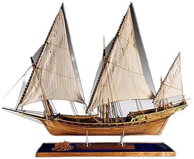 PUCIO Wasserfahrzeug-Modellbausätze Model Schiff Model Schiff Klassisches Segelboot Aus Holz, Holzschiff Im Maßstab 1:48 Le Requin Holzschiff-Modellbausatz Shark Modellbau Mit Ganzrippe
