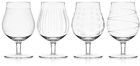 Mikasa Cheers Belgian Beer Glasses, 18 ounce, Set of 4, Clear