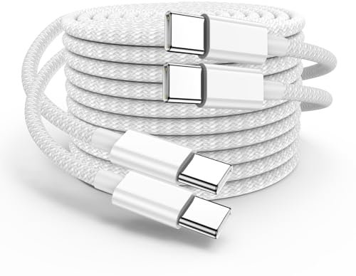 USB C Kabel 1m, 60W USB C auf USB C Ladekabel PD Nylon Schnellladekabel für Apple iPhone 15/15 Plus/15 Pro Max/MacBook Pro 2021/iPad Air/Samsung Galaxy S23/Pixel 7/Huawei