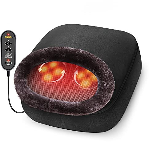 Snailax Shiatsu Fußmassagegerät mit Wärmefunktion, Fußwärmer mit 2-in-1 Kneading Fussmassage, Rückenmassagegerät, elektrisch Massagegeräte für Entspannung, Geschenke für Männer/Frauen/Mama/Papa