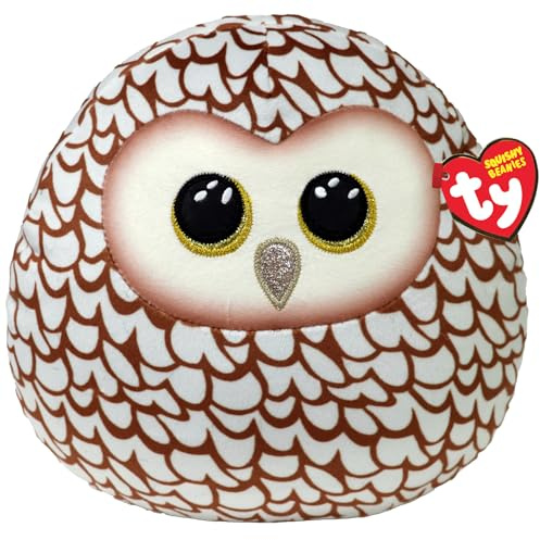 Ty Whoolie Owl Squish a Boo 14 Inches - Squishy Beanies for Kids, Baby Soft Plush Toys - Collectible Cuddly Stuffed Teddy