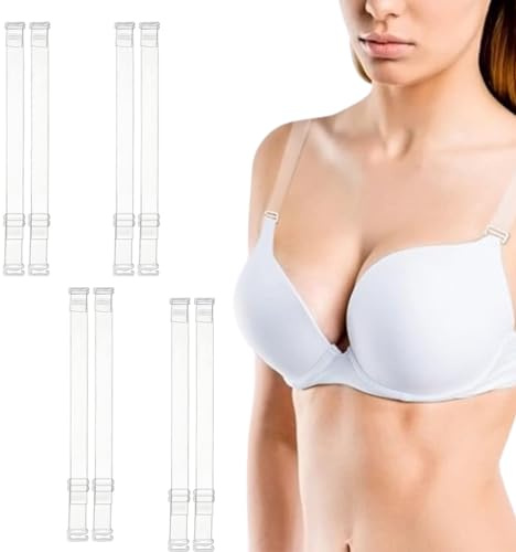 Fc'Noqgn Spalline Trasparenti Invisibili per Reggiseno Spalline di Ricambio Morbide e Trasparenti per Reggiseno Spalline per Reggiseno Regolabili Antiscivolo