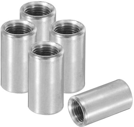 PATIKIL 1/8 NPT Femelle Soudure Couplage, 5 Paquet 304 Acier Inox Fileté Demi Couplage Soudé Bonde Raccords Connecteur pour Tuyau Carburant Réservoir