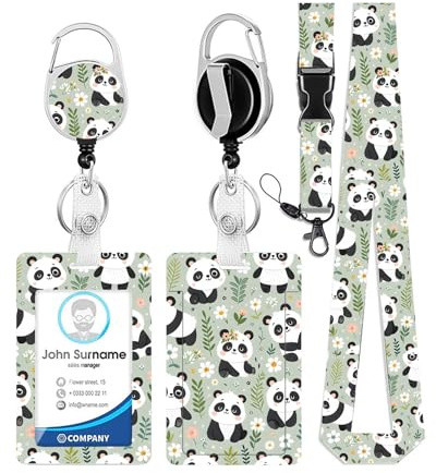 Jisrcha ID Kartenhalter, Ausweishülle mit Band, Fahrkartenhülle Kinder, Lanyard mit Kartenhülle, Busfahrkarten Hülle Schüler, für Frauen, Lehrer, Krankenschwestern, Doktor, Student (A)