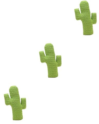 IMIKEYA Kaktus Gestrickt 3 STK Kaktusförmiges Kissen Für Kinder Kindergeschenke Freundegeschenk Kopfkissen Babykopfkissen Babykissen Handgefertigt Kinderwurfkissen Green