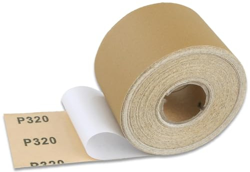LEONTOOL 320 Grit PSA Longboard Sandpaper Sandpaper Roll, 2-3/4 Wide 20 Yard Long Continuous Roll, Self Adhesive Stickyback Sandpaper Sheet for Woodworking, Metal, Plastic, Automotive, Sanding Blocks