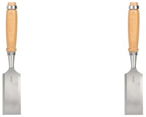 2 Pièces Outil de Travail du Bois de Ciseau Plat de 38 Mm avec Corps en Acier allié au Chrome Vanadium, Coupe Facile, Ciseau de Charpentier Pratique pour une Utilisation de