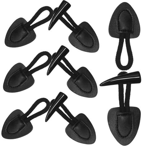 DIYEAH 4paare Knebelknöpfe Lederknöpfe Mantelknöpfe Knopfhaken Kleidungsknöpfe Ersatz-knebelknöpfe Hornknöpfe Baumwollseil-knebelschnallen Für Mäntel Und Jacken Diy-kleidungszubehör