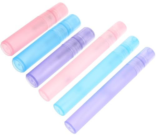 FRCOLOR Botellas de Spray Reutilizables de Plástico de 5 Ml y 10 Ml, Paquete de 6 Piezas, Multifuncionales y Antiobstrucción, Ideales para Viaje y Cuidado Personal