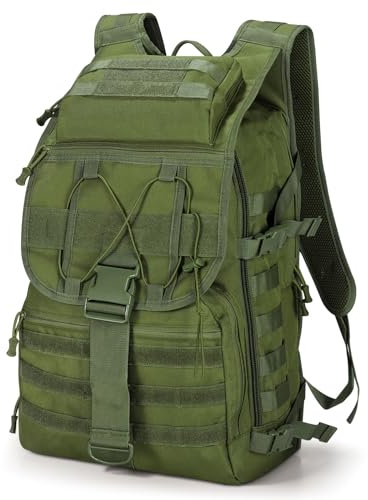 SHANNA 35L/50L taktisk militärryggsäck, crossfit-ryggsäck med stor kapacitet Molle Pack, 3 dagars nödsituationer ryggsäckar för jakt vandring camping och utomhusaktiviteter, 50 l grön, 50 L