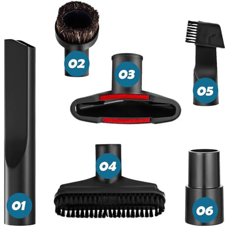 TUAKIMCE 6PCS Vacuum Cleaner Accessories Set Compatible with Henry Hoover Attachments Including 2 in 1 Nozzle/Flat Suction/PP Hair Brush/Sofa Brush/Round Horsehair Brush 35mm to 32mm Adapter