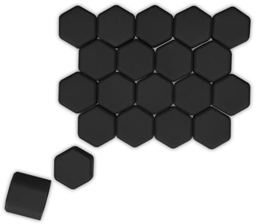 CWMBJD 20 Stücke Radmutterkappen Set für VW Golf 7 MK7 7.5 R GTD GTI GTE 2013-2019, Radschraubenkappen Reifen Mutter Radbolzen Kappen Mutter Kappen In Schwarz,19mm