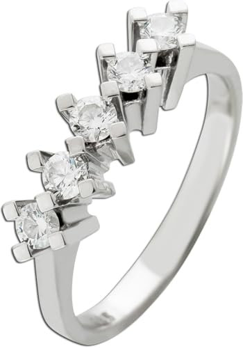 Ch.Abramowicz Diamantring Weißgold 585 14K Brillanten Antikschmuck 17