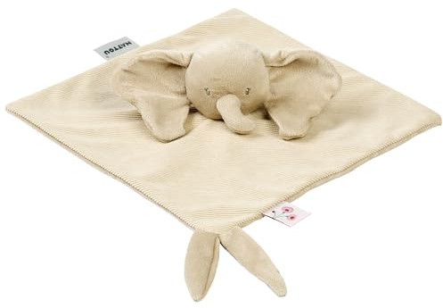 Nattou Velours-Schnuffeltuch Elefant, 28 x 28 cm, Polyester, FanFan, Sand