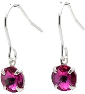 Pewterhooter Women's petite Silver Earrings British Design and Craftsmanship Sparkling Austrian Crystal with Gift Box (Fuchsia)
