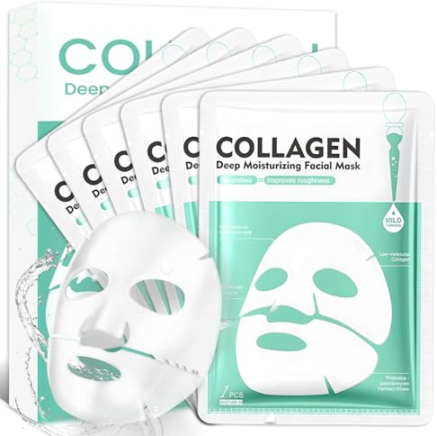 6 piezas Profunda Mascarilla facial,Hidratante y Reafirmante Mascarilla,cuidado de la piel & Reparadora mascarilla facial,Efecto Lifting,elasticidad,Para una Piel Más Luminosa