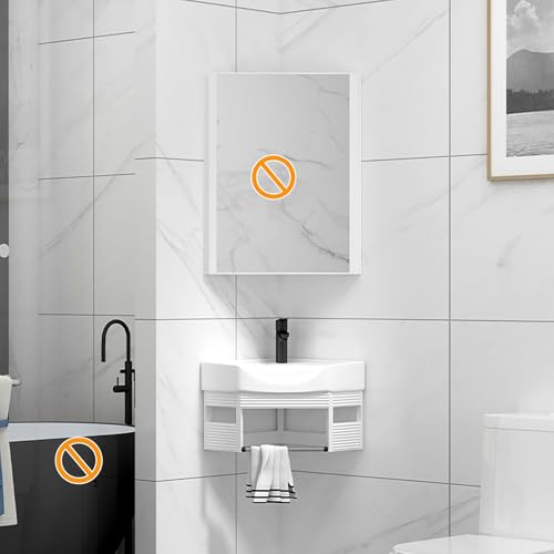 Kompaktes Eckwaschbecken für Badezimmer, dreieckig, wandhängend, Keramik, mit Aufbewahrungsbehälter, Toiletten und Waschtischschränken