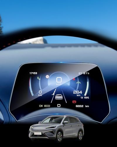 GFWGTS Film de protection d'écran en verre trempé 9H compatible avec BYD Dolphin & Atto 3 2022-2026 Digital Cockpit, film de protection d'écran 5, anti-traces de doigts et anti-rayures, pour