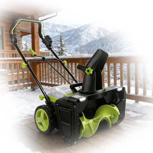 Soplador De Nieve Inalámbrico A Batería, Soplador De Nieve Inalámbrico, con Ancho De Limpieza 20 Pulgadas para Eliminación Eficiente De Nieve, Canal De Nieve Ajustable 180°