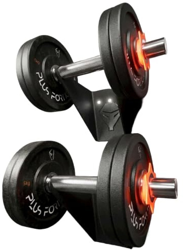Horizonte Hantelhalter Wand – Kurzhantel Wandhalterung aus Stahl, platzsparende Hantel Aufbewahrung für Home Gym, kompatibel mit Standard-Kurzhanteln