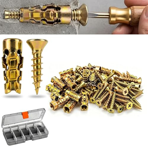 Set di viti a espansione corte da 6×14 mm per la riparazione di cerniere di mobili, il ripristino di filettature spanate e il fissaggio sicuro di ante - Tenuta forte per legno (100 Sets)