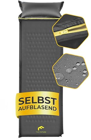 The Future - Air Bender Comfort selbstaufblasbare Isomatte/self Inflating Sleeping pad + [Kopfkissen] lang, leicht und wetterfest Outdoor-Camping-matratze, 5cm Dicke Isomatte kleines Packmaß