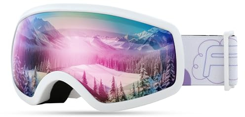 FEISEDY Kids Ski Goggles,Snowboard Goggles for Boys Girl Youth,OTG Anti Fog UV Protection Snow Goggles B0019