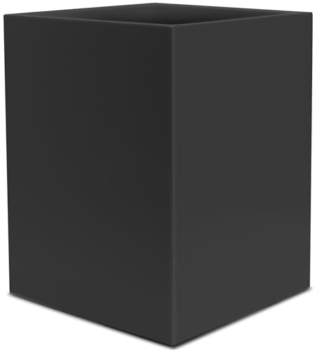 YEW DESIGN Matte Black Square Small Trash Can, 2 Gallons / 7.5L Garbage Can, Waste Basket for Home, Bathrooms, Office, Under Desk, Bedroom, Laundry Room, Kitchen, Kids Room, and Dorm