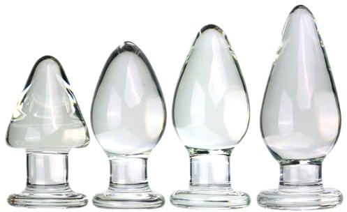 ATTAWA Durchmesser 5cm Analdildos Analplug Buttplug,Kristall Analkugeln Glasplug Butt Plug Glatt Glasdildo Penis Dildo G-Punkt Vaginal Anal Masturbation Sexspielzeug für Männer Frauen,Clear,B