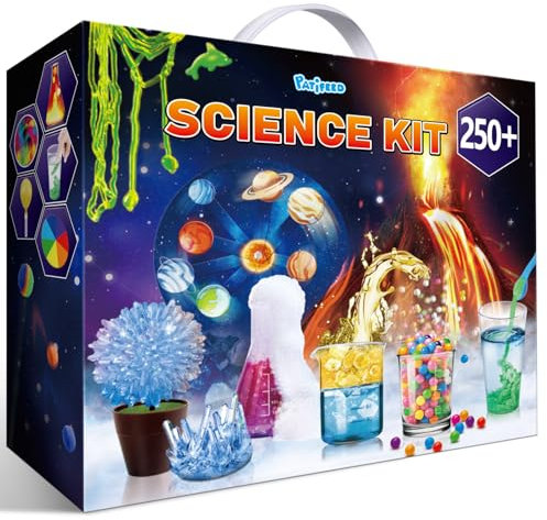 PATIFEED 250 Wissenschaft Experimente Kits für Kinder, Experimentierkasten Labor Geschenke Jungen Mädchen Chemiebaukasten Projekt STEM Kreativ Spielzeug Chemie-Set, Vulkan Wissenschaftler Kit