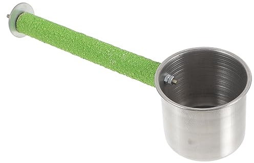 GANAZONO Perchoir Bois avec Bol De Nourriture pour Perroquets Accessoire Pratique pour Oiseaux pour Cage Favorise Comportements Naturels Et Prévention De Ennui