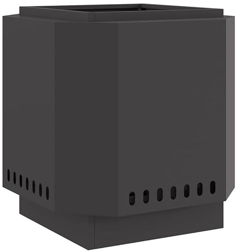 Eleganz Feuerstelle Rauchfrei Schwarz 48x48x51 cm aus Stahl – Rauchfreier Outdoor Kamin für Garten, Terrasse und Balkon – Langlebiges Metall Design – Ideal für Gemütliche Abende