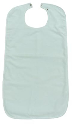 HIP Bavaglio in Microspugna, Bavaglio Lavabile e Impermeabile per Adulti, Riutilizzabile, Tessuto Assorbente, Igienico, Antiallergico, Protezione Abiti, Resistente, Senza Latex, 48x90cm (Bianco)