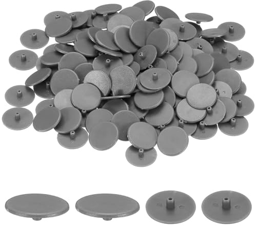 sourcing map 300Pcs 3x17.5mm Plastic Hole Plugs, Round Screw Cap Cover, Panel Drill Hole Plugs for Furniture Cabinet Cupboard Shelves Fencing Post Pipe Insert End Caps, Dark Gray