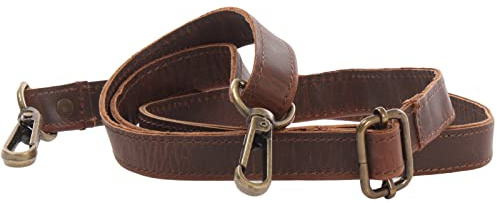 LECONI Trageriemen Leder Schulterriemen schmaler Schultergurt für Taschen Umhängegurt längenverstellbar 2,5x150cm LEC-R4